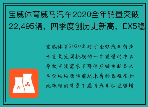 宝威体育威马汽车2020全年销量突破22,495辆，四季度创历史新高，EX5稳居造车行业翘楚 - 副本
